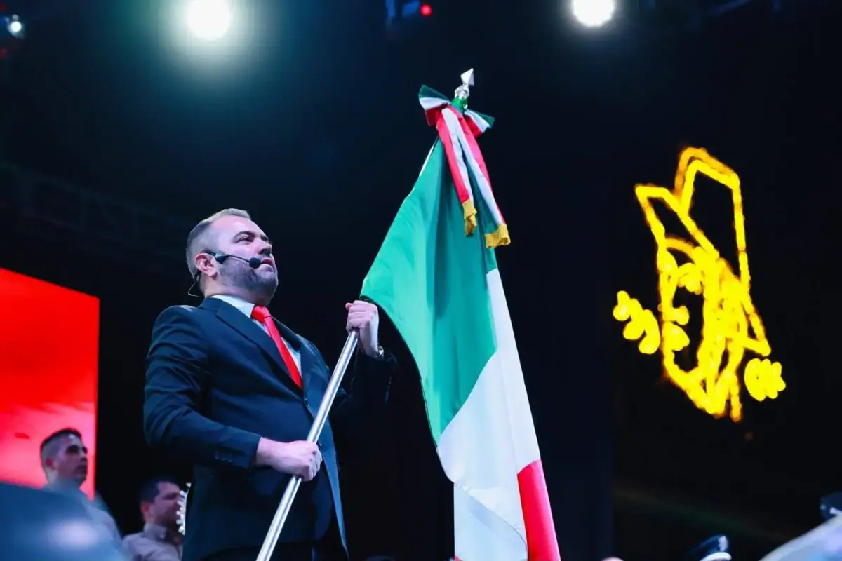 Gerardo Quirino durante el Grito de Independencia 2026 en Tlajomulco.