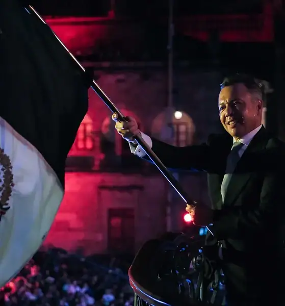 Pablo Lemus durante el Grito de Independencia 2026 en Guadalajara