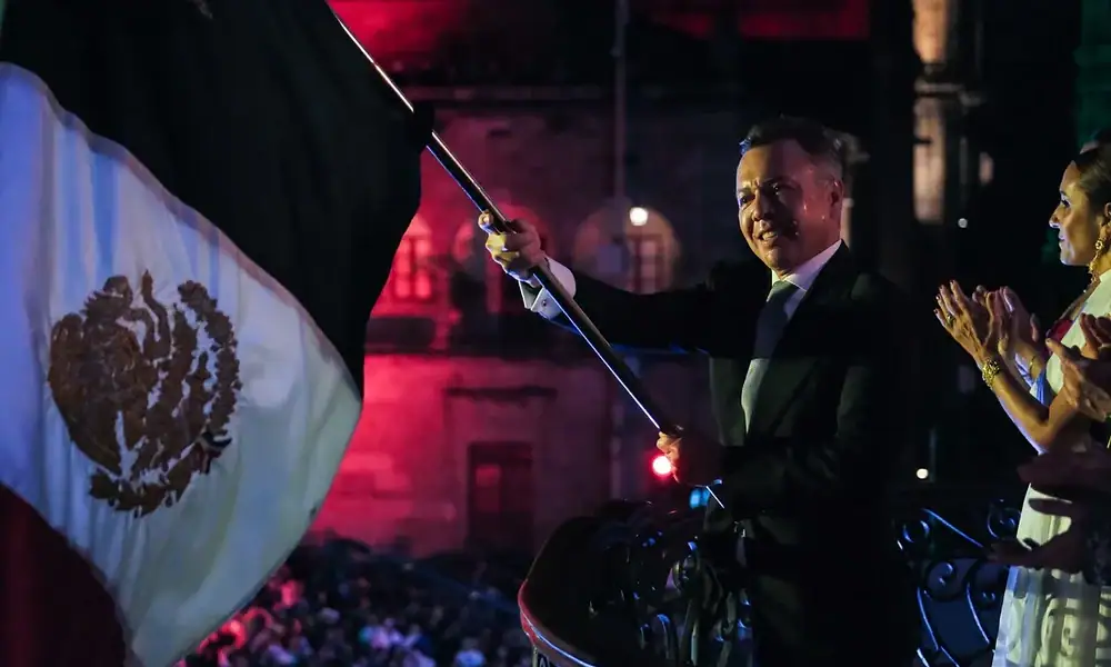 Pablo Lemus durante el Grito de Independencia 2026 en Guadalajara