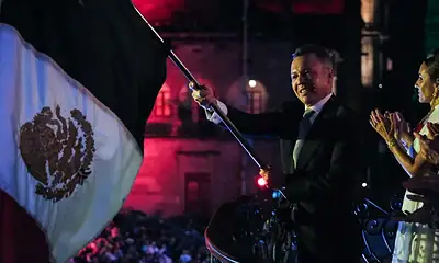 Pablo Lemus durante el Grito de Independencia 2026 en Guadalajara