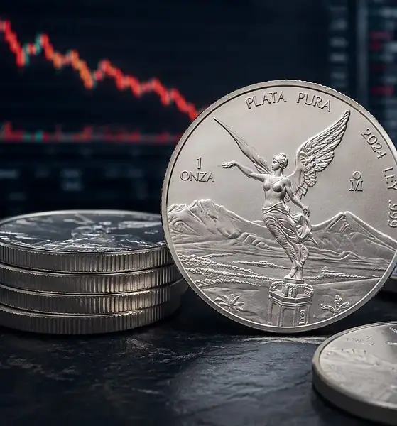 Onza de plata Libertad cae 32 pesos este lunes