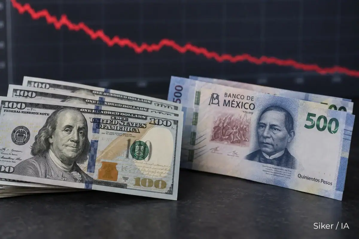 Billetes de dólares estadounidenses para ilustrar el tipo de cambio en México.