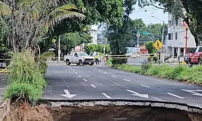 socavón registrado en Jardines del Country mide cerca de 15 metros, se ubica en Enrique Díaz de León
