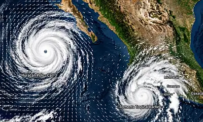 Operativo de Protección Civil en la costa de Jalisco ante la tormenta tropical Rachel