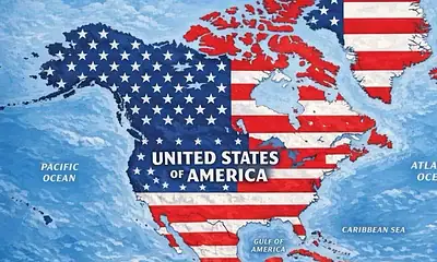 Mapa publicado por Donald Trump con México cubierto por la bandera de Estados Unidos