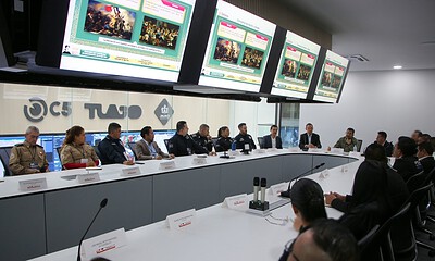 Representantes de la Cámara de Comercio conocen las instalaciones y sistemas de videovigilancia del C5 Tlajomulco.