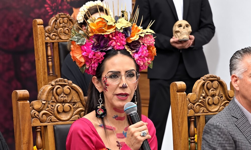 La presidenta municipal de Tlaquepaque, Laura Imelda Pérez, presentó el Festival de Día de Muertos