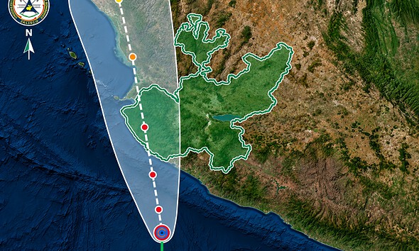 Huracán Simón categoría 4 se aproxima a la Costa Sur de Jalisco