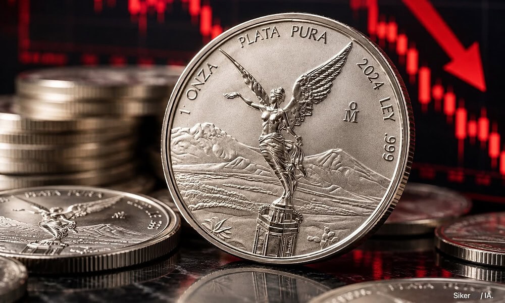 Onza de plata Libertad HOY cae 28 pesos este jueves 8 de octubre de 2026