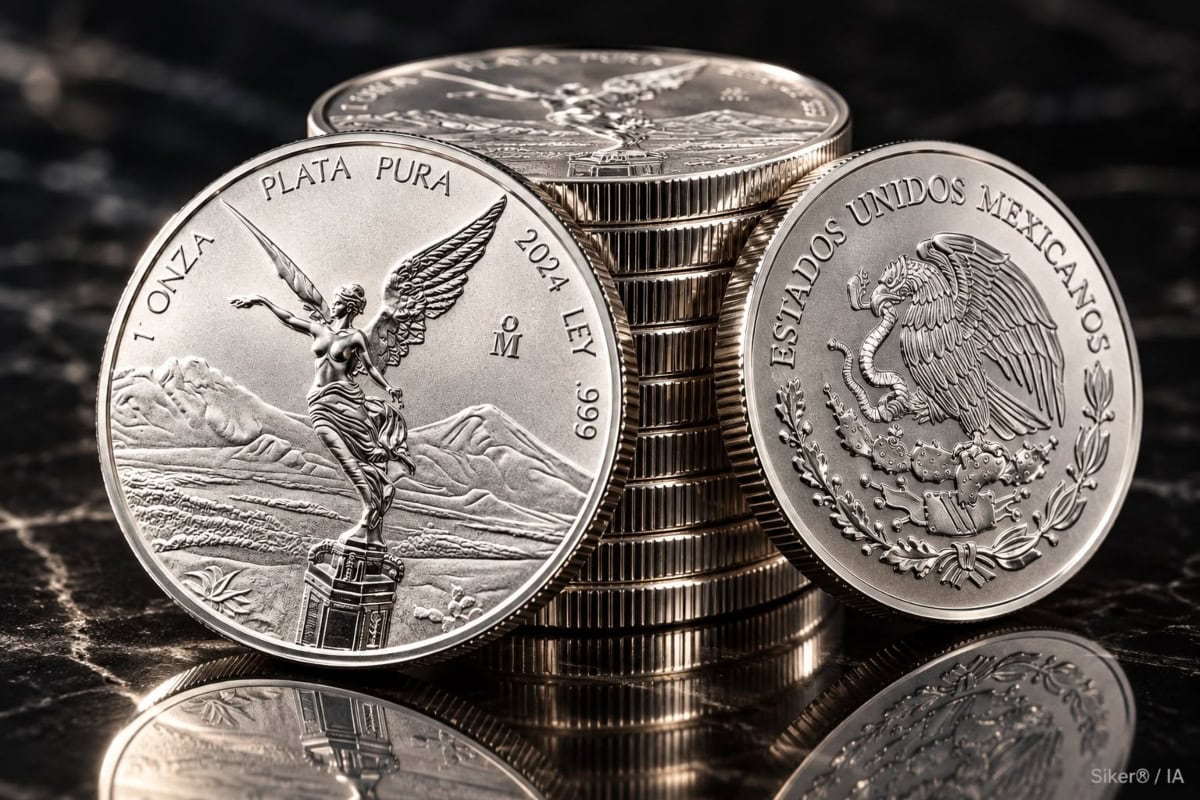Onza de plata Libertad HOY cae nueve pesos este martes 6 de octubre de 2026
