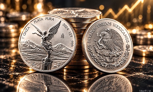 Onza de plata Libertad HOY rebota cuatro pesos este jueves 15 de octubre de 2026