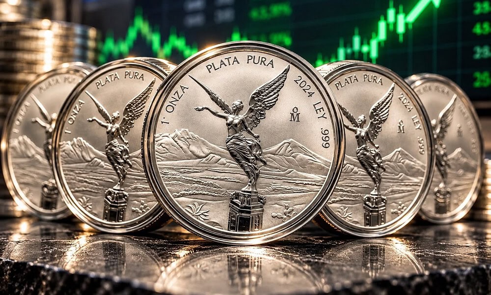 Onza de plata Libertad HOY rebota 46 pesos este viernes 9 de octubre de 2026