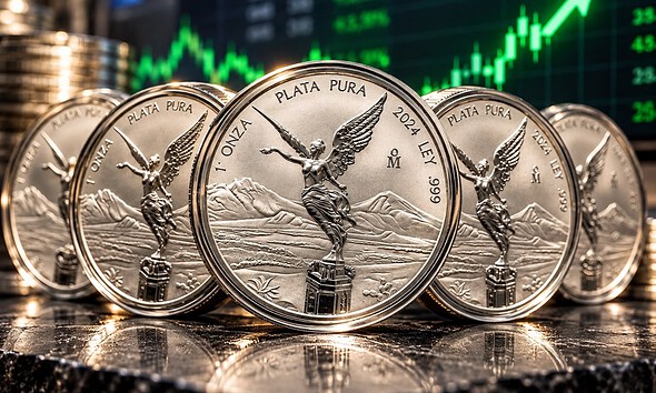 Onza de plata Libertad HOY rebota 46 pesos este viernes 9 de octubre de 2026