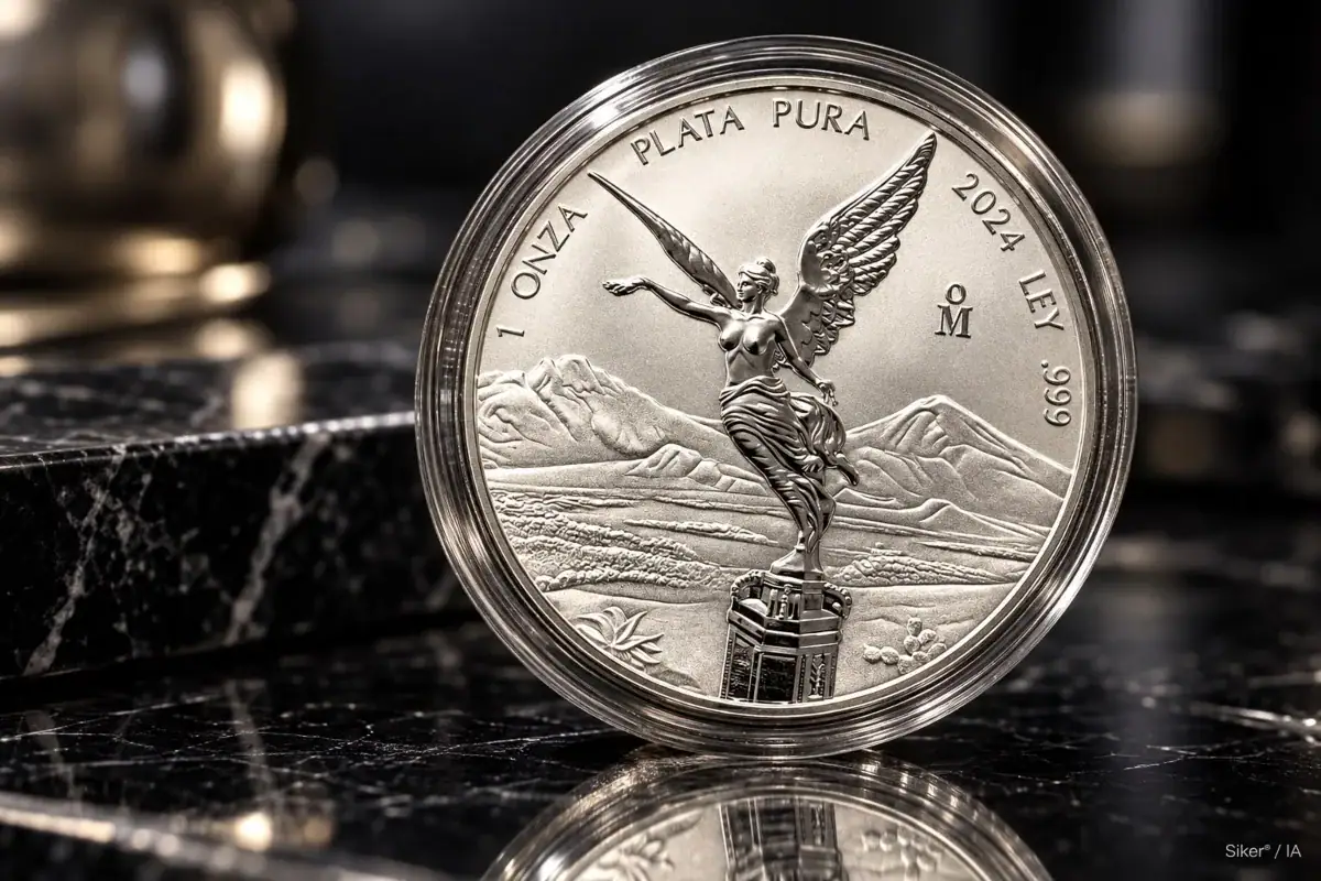 Onza de plata Libertad HOY rebota nueve pesos este miércoles 7 de octubre de 2026