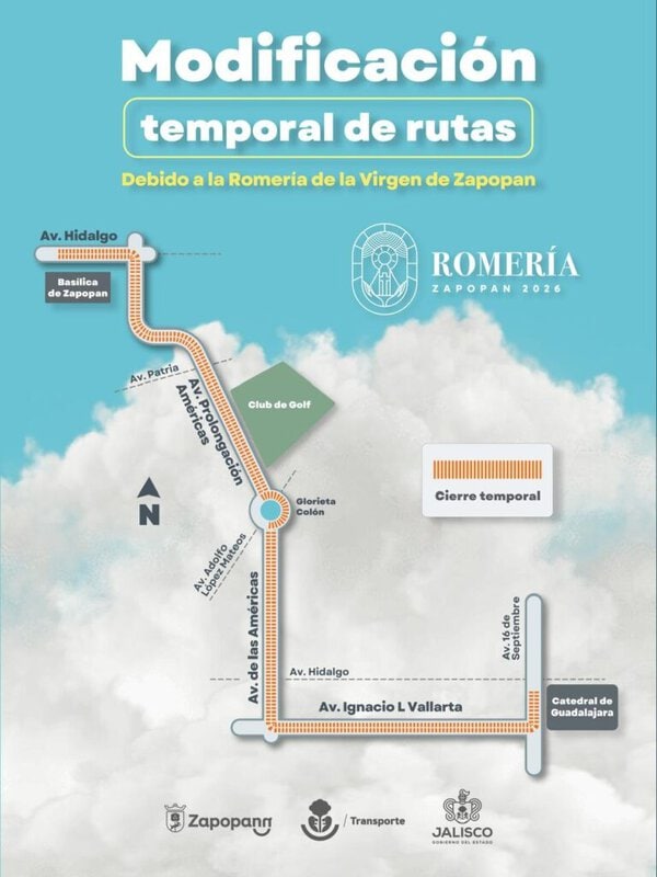 Romería de Zapopan 2026 y operativo de movilidad en Guadalajara. Ajustar a la imagen seleccionada.