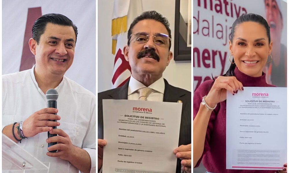 Chema Martínez, Carlos Lomelí y Mery Pozos participan en el proceso interno de Morena por Guadalajara.