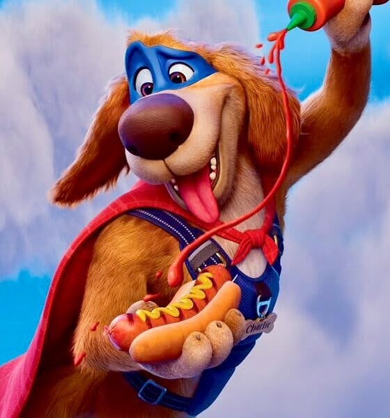 Cartel de Súper Canino, película animada que tendrá una premiere gratuita organizada por ZIMA y Siker en Guadalajara.