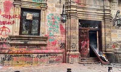 Exterior del edificio del Poder Judicial de Jalisco, relacionado con la investigación de los disturbios del 18 de octubre en Guadalajara.