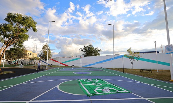 Unidad deportiva rehabilitada de San Juan de Ocotán, en Zapopan